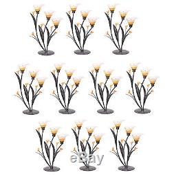 Lot Of 10 Amber Lillies Tealight Candle Holders Wedding