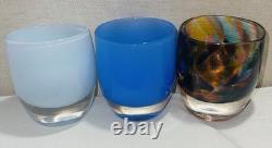 LOT of 3 Glassybaby Candle Holders Beyond The Stars Little Boy Blue & Peace