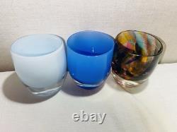 LOT of 3 Glassybaby Candle Holders Beyond The Stars Little Boy Blue & Peace