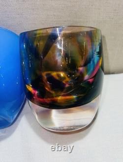 LOT of 3 Glassybaby Candle Holders Beyond The Stars Little Boy Blue & Peace