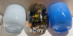 LOT of 3 Glassybaby Candle Holders Beyond The Stars Little Boy Blue & Peace