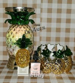 LQQK! Bath & Body Works PINEAPPLE Candle Holders & More 4PC Bundle