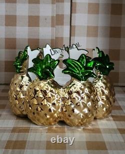 LQQK! Bath & Body Works PINEAPPLE Candle Holders & More 4PC Bundle