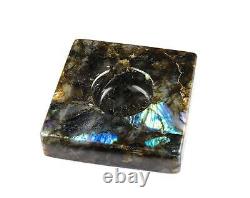 Labradorite Candle Holder Vintage Home Décor Tealight Housewarming Mothers Day