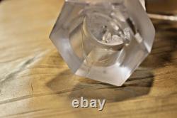 Lalique 2 Mesanges Frosted Candle Holder Pair, 7 Tall Signed No Box