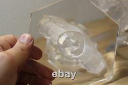 Lalique 2 Mesanges Frosted Candle Holder Pair, 7 Tall Signed No Box