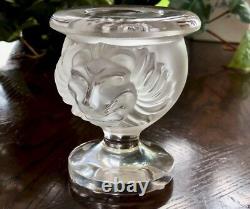 Lalique Tete D' Lion Double Lion Head Candle Holder or Cigarette Holder