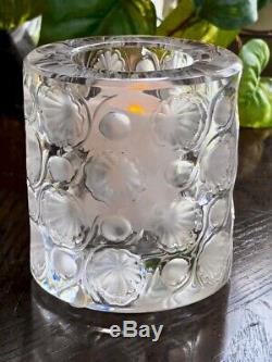 Lalique Tokyo Votive Candle Holder Perfect Mint Condition. Signed. Authentic