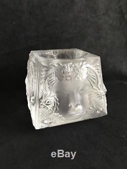 Lalique VOTIVE CANDLE HOLDER Masque de Femme France Iconic Beauty