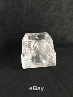 Lalique VOTIVE CANDLE HOLDER Masque de Femme France Iconic Beauty