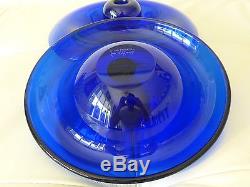 Large Elsa Peretti For Tiffany Cobalt Blue Pair Of Glass Candle Holder 8.5