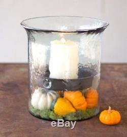 Large Glass Hurricane Candle Holder Cylinder Giant Hurricane With Rustic Insert