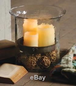 Large Glass Hurricane Candle Holder Cylinder Giant Hurricane With Rustic Insert