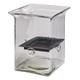 Large Glass Hurricane Candle Holder Hand Blown Metal Insert Square