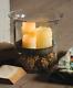 Large Glass Hurricane Candle Holder Hand Blown Recycled Glass 12.5 Inches