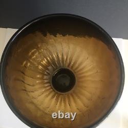 Large Handblown Glass Amber Color Footed Candle Holder 13 Height 9 Diameter