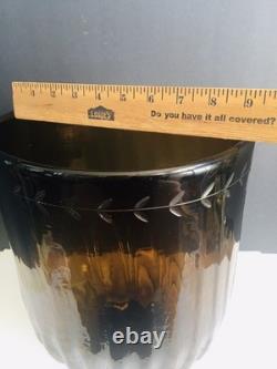 Large Handblown Glass Amber Color Footed Candle Holder 13 Height 9 Diameter