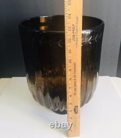 Large Handblown Glass Amber Color Footed Candle Holder 13 Height 9 Diameter