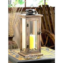 Large Rustic Wood Lantern Candle Holder Wedding Centerpieces 15.8 Tall