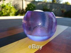 Lavender Glow Bug! Round Votive Candle holder by Fire and Light Recycled glass