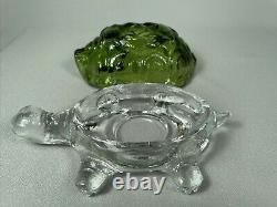 Le Smith Glass Turtle Fairy Light Lamp, Green & Clear, Two Piece, No Damage