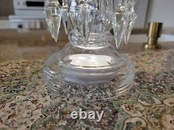 Lead Crystal Glass Mantle Lusters 13 Center Hole Vase Candle Holder with Prisms