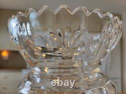 Lead Crystal Glass Mantle Lusters 13 Center Hole Vase Candle Holder with Prisms