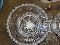 Lead Crystal Glass Mantle Lusters 13 Center Hole Vase Candle Holder with Prisms