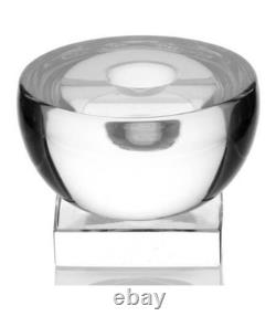 Libbey Knickerbocker Blown Glass Candlestick Candle Holder Square Base Pair 1940