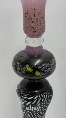 Loan Nemtoi Art Glass Candle Sticks Signed