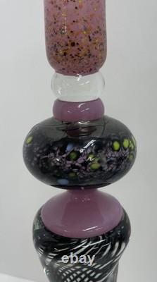 Loan Nemtoi Art Glass Candle Sticks Signed