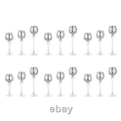 Long Stem Glass Candle Holder Set of 18 Tall Tea Lights Candle Holders