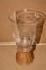 Longaberger Glass Etched Hurricane Candle Vase With Woven Pedestal Stand
