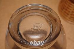 Longaberger Glass Etched Hurricane Candle Vase With Woven Pedestal Stand
