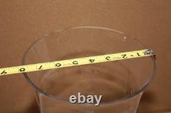 Longaberger Glass Etched Hurricane Candle Vase With Woven Pedestal Stand