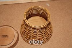 Longaberger Glass Etched Hurricane Candle Vase With Woven Pedestal Stand