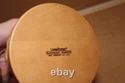 Longaberger Glass Etched Hurricane Candle Vase With Woven Pedestal Stand