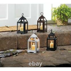 Lot 10 BLACK 8.75 Mini Lantern Small Candle Holder Wedding Centerpieces