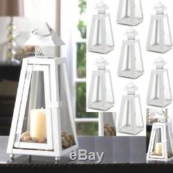 Lot 10 Charming White Lantern Candle Holder Wedding Centerpieces