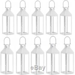 Lot 10 Classic Large Lantern Chic White Candle Holder Wedding Centerpieces