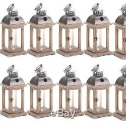 Lot 10 Rustic Wood Lantern Small Monticello Candle holder Wedding Centerpieces