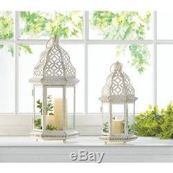 Lot 10 Sublime 12 White Distressed Lantern Candle Holder Wedding Centerpieces