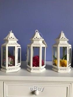 Lot 10 White Lantern Small Candle Holder Wedding Centerpieces Set