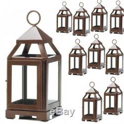 Lot 15 Copper Bronze 8.75 Small Lantern Candle Holder Wedding Centerpieces