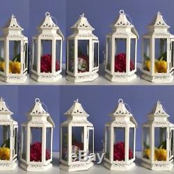 Lot 15 White Lantern Small 8 Candle Holder Wedding Centerpieces Set