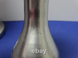 Lot (4) Two's Company Silver Mercury Glass Pillar Candle Holders (2)8 12 14