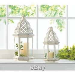 Lot 6 Sublime 12 White Distressed Lantern Candle Holder Wedding Centerpieces