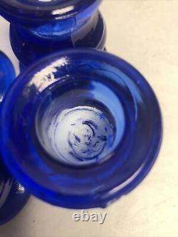 Lot Of 20 Cobalt Blue Glass Candlestick Holders 2.25 X 2