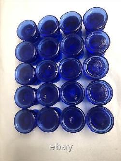 Lot Of 20 Cobalt Blue Glass Candlestick Holders 2.25 X 2