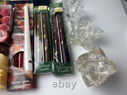 Lot Votive Candles Votive Candle Glass Candle Holder Christmas Tree Candles 2AA